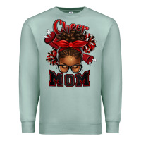 Seafoam cheer mom afro messy bun Premium Sweatshirt - texasbilliewilder