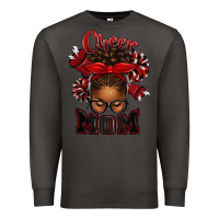 Smoke cheer mom afro messy bun Premium Sweatshirt - texasbilliewilder