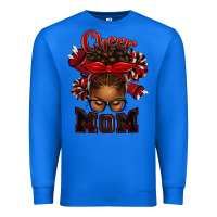 True Royal cheer mom afro messy bun Premium Sweatshirt - texasbilliewilder