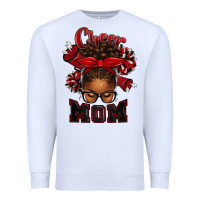 White cheer mom afro messy bun Premium Sweatshirt - texasbilliewilder