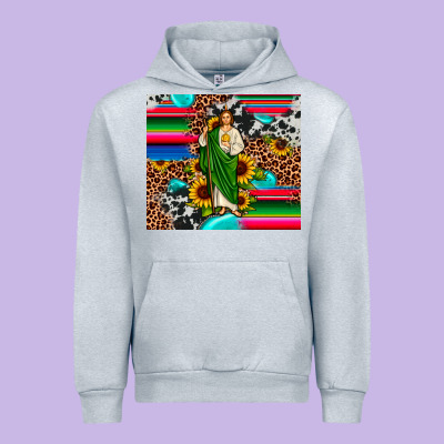 San Judas Leopard Cowhide Gemstone Urban Hoodie Designed By Jahusdesignshop