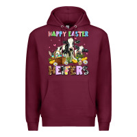 Burgundy happy easter heifer's Premium Hoodie - AdoDesignShop