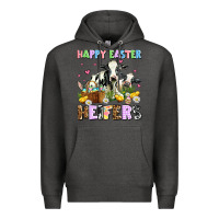Charcoal Heather happy easter heifer's Premium Hoodie - AdoDesignShop