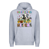 Heather Grey happy easter heifer's Premium Hoodie - AdoDesignShop