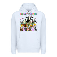 White happy easter heifer's Premium Hoodie - AdoDesignShop