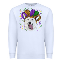 White mardi gras hat  white shepherd Premium Sweatshirt - RanaPortraitStore