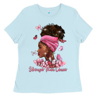Baby Blue stronger than cancer Ladies Tee - BarkalooDesign