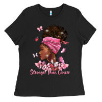 Black stronger than cancer Ladies Tee - BarkalooDesign