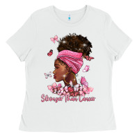 White stronger than cancer Ladies Tee - BarkalooDesign