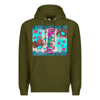Army Green mommy leopard turquoise Premium Hoodie - JahusDesignShop