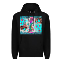 Black mommy leopard turquoise Premium Hoodie - JahusDesignShop