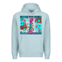 Blue Mist mommy leopard turquoise Premium Hoodie - JahusDesignShop
