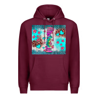 Burgundy mommy leopard turquoise Premium Hoodie - JahusDesignShop