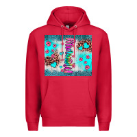 Cardinal mommy leopard turquoise Premium Hoodie - JahusDesignShop
