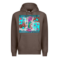 Coffee mommy leopard turquoise Premium Hoodie - JahusDesignShop