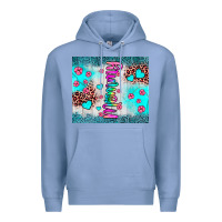 Colony Blue mommy leopard turquoise Premium Hoodie - JahusDesignShop