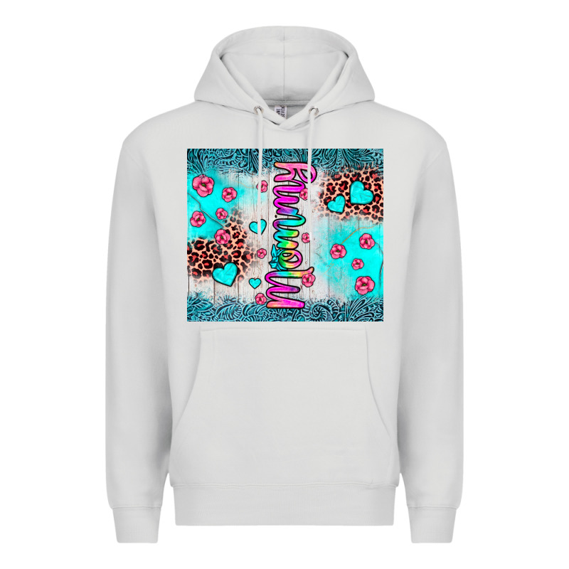 Mommy Leopard Turquoise Premium Hoodie by JahusDesignShop | Teevron
