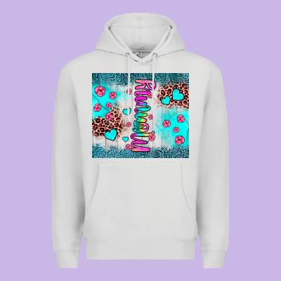 Mommy Leopard Turquoise Premium Hoodie Designed By Jahusdesignshop