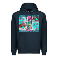 Navy mommy leopard turquoise Premium Hoodie - JahusDesignShop