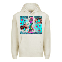 Oatmeal Heather mommy leopard turquoise Premium Hoodie - JahusDesignShop