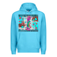 Ocean Blue mommy leopard turquoise Premium Hoodie - JahusDesignShop