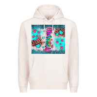 Pale Pink mommy leopard turquoise Premium Hoodie - JahusDesignShop