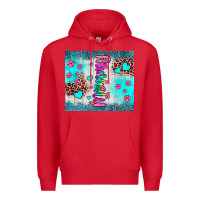 Red mommy leopard turquoise Premium Hoodie - JahusDesignShop