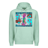 Seafoam mommy leopard turquoise Premium Hoodie - JahusDesignShop