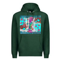 Sports Green mommy leopard turquoise Premium Hoodie - JahusDesignShop