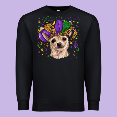 Premium Sweatshirt mardi gras hat chihuahua