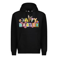 Black happy easter Premium Hoodie - AdoDesignShop
