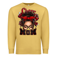 Antique Gold cheer mom messy bun Premium Sweatshirt - texasbilliewilder