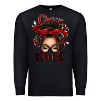 Black cheer mom messy bun Premium Sweatshirt - texasbilliewilder