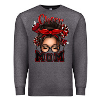 Charcoal Heather cheer mom messy bun Premium Sweatshirt - texasbilliewilder