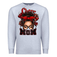 Heather Grey cheer mom messy bun Premium Sweatshirt - texasbilliewilder