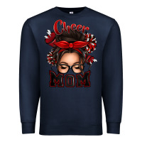 Navy cheer mom messy bun Premium Sweatshirt - texasbilliewilder