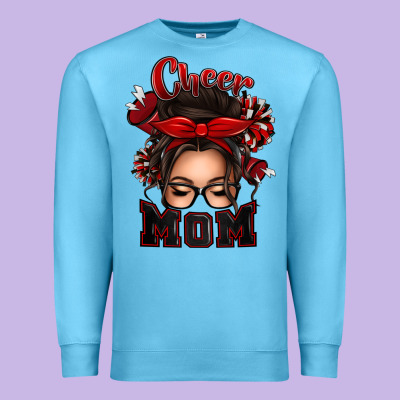 Premium Sweatshirt cheer mom messy bun