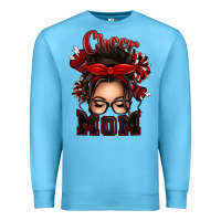 Ocean Blue cheer mom messy bun Premium Sweatshirt - texasbilliewilder
