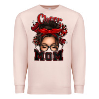 Pale Pink cheer mom messy bun Premium Sweatshirt - texasbilliewilder