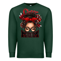 Sports Green cheer mom messy bun Premium Sweatshirt - texasbilliewilder