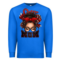 True Royal cheer mom messy bun Premium Sweatshirt - texasbilliewilder