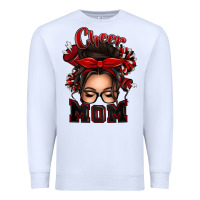 White cheer mom messy bun Premium Sweatshirt - texasbilliewilder