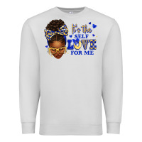 Dove Grey sorority colors blue and gold it's the self love f Premium Sweatshirt - texasbilliewilder
