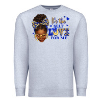 Heather Grey sorority colors blue and gold it's the self love f Premium Sweatshirt - texasbilliewilder