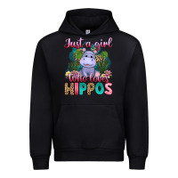 Black just a girl who loves hippos Urban Hoodie - Artiststas