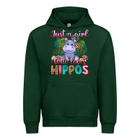 Forest Green just a girl who loves hippos Urban Hoodie - Artiststas