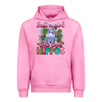 Fuchsia Pink just a girl who loves hippos Urban Hoodie - Artiststas