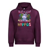 Mauve Wine just a girl who loves hippos Urban Hoodie - Artiststas