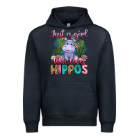 Navy just a girl who loves hippos Urban Hoodie - Artiststas