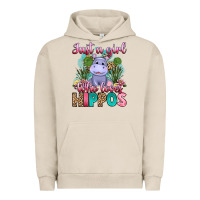 Pigment French Oak just a girl who loves hippos Urban Hoodie - Artiststas